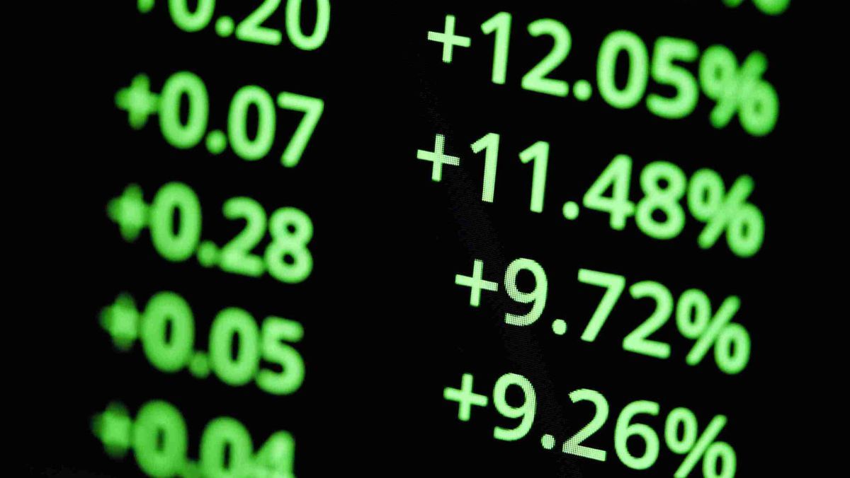 Bright green coloured numbers on a digital screen