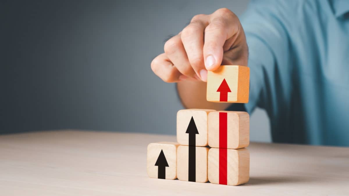 hand stack woods block step on table with icon Action plan, Goal and target, success and business target concept, project management, company strategy development