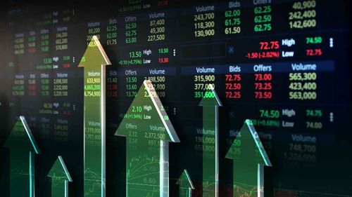 Arrows pointing up arrows and numbers on a screen